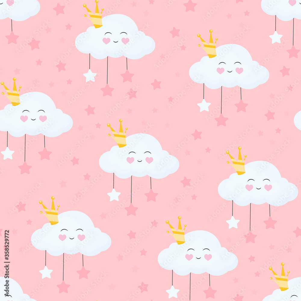 seamless pattern with clouds and birds seamless pattern with clouds and birds