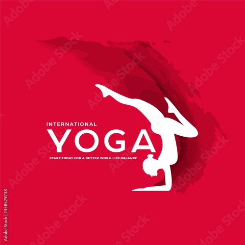 Pink Grunge World Yoga Day template