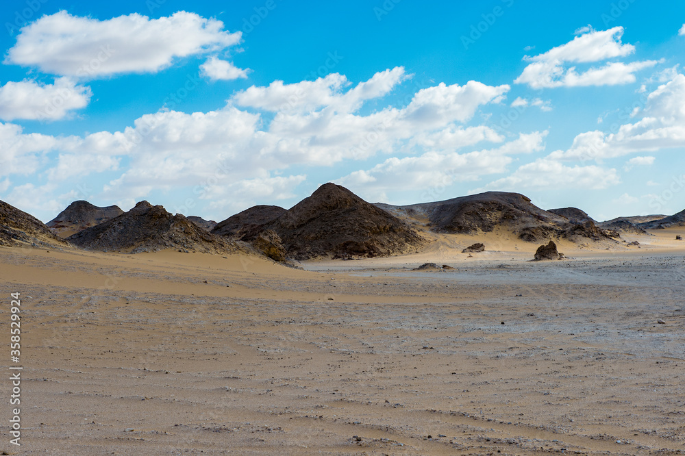 It's Desert around the Crystal Mountain between the Bahariya and Farafra Oasis in Egypt