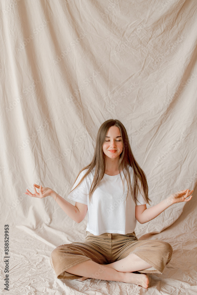 Portrait of a young woman relaxing at home Portrait of a young woman relaxing at home