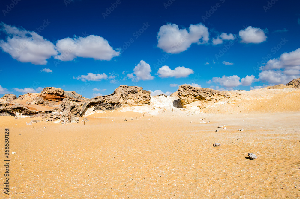 It's Beautiful landscape of the Western White Desert, main geographic attraction of Farafra. It's Beautiful landscape of the Western White Desert, main geographic attraction of Farafra.