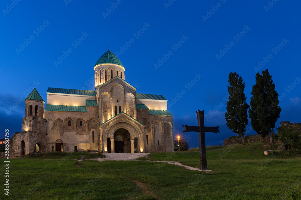 Bagrati Cathedral at the twilight, Kutaisi, Georgia