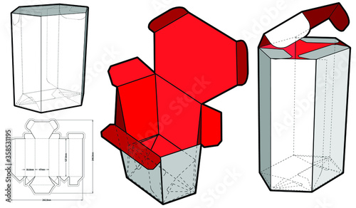 Hexagonal self asembly and Die-cut Pattern. The .eps file is full scale and fully functional. Prepared for real cardboard production.