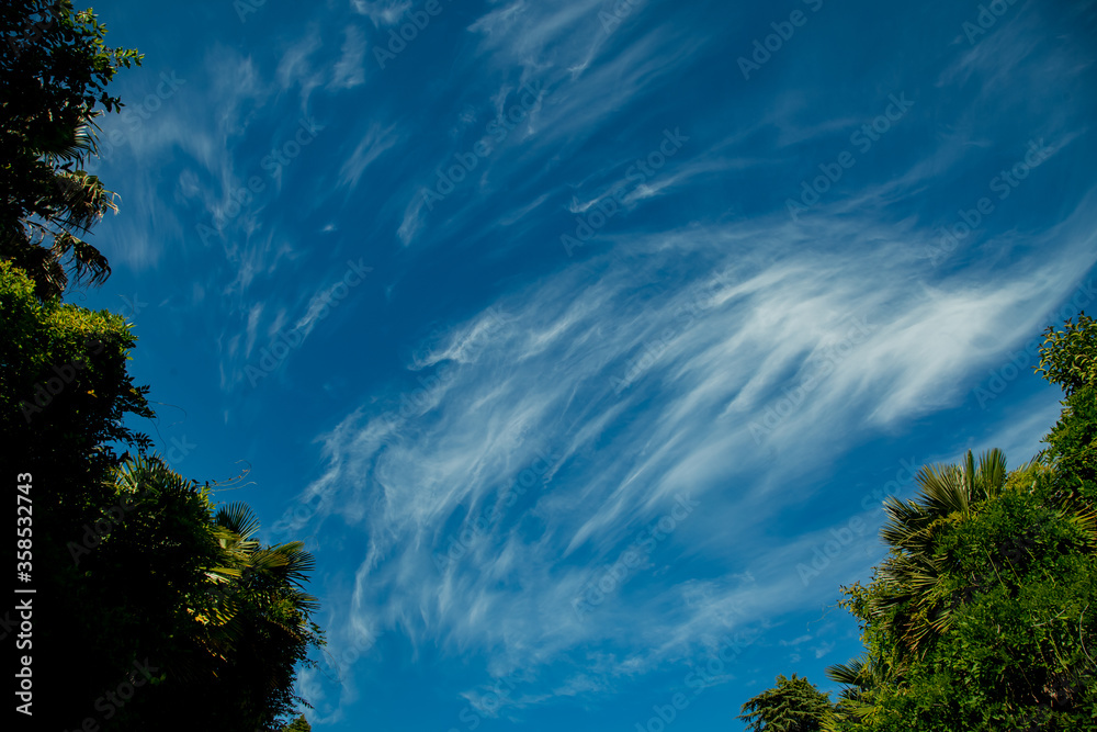 natural background, blue sky with white unusual clouds natural background, blue sky with white unusual clouds