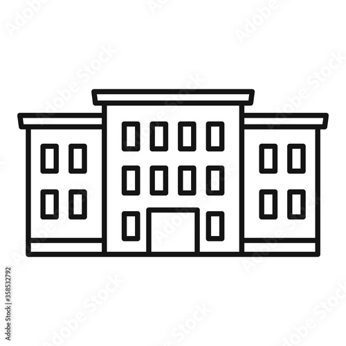 University icon. Outline university vector icon for web design isolated on white background