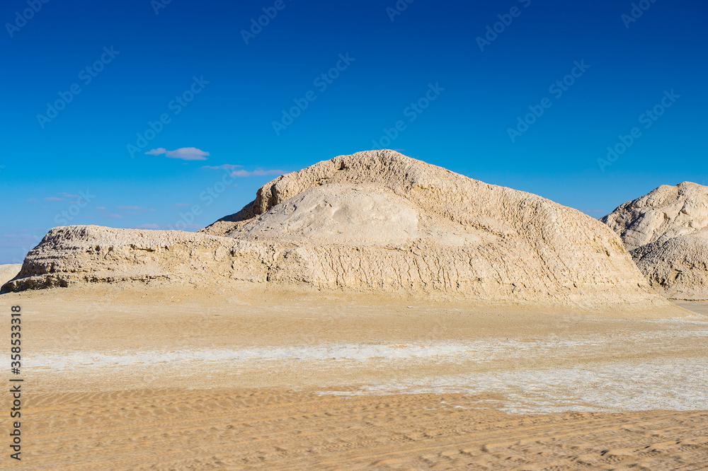 It's White desert formations at the white desert in Egypt