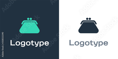 Logotype Clutch bag icon isolated on white background. Women clutch purse. Logo design template element. Vector Illustration.
