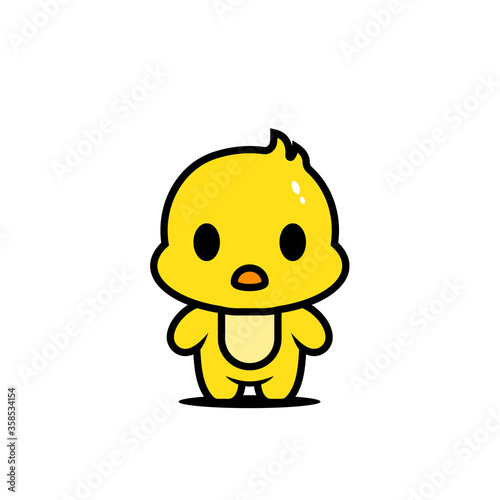 cute duck character vector