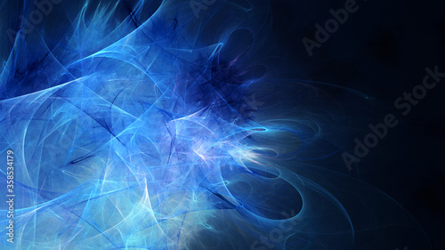 Abstract chaotic pattern on a dark blue background