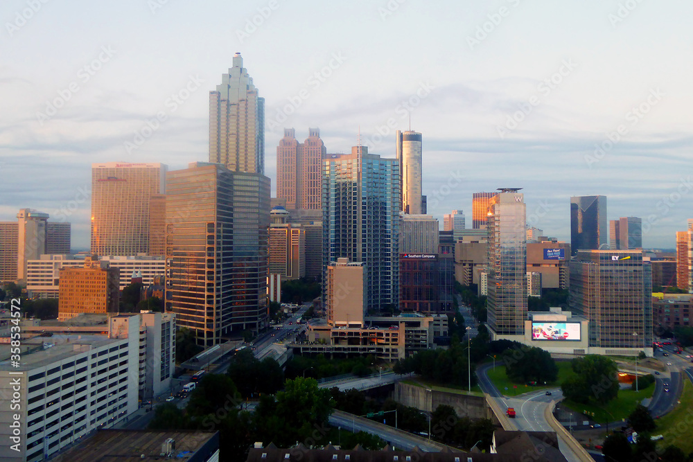 Obraz premium Atlanta skyline cityscape in Georgia United Staes of America USA