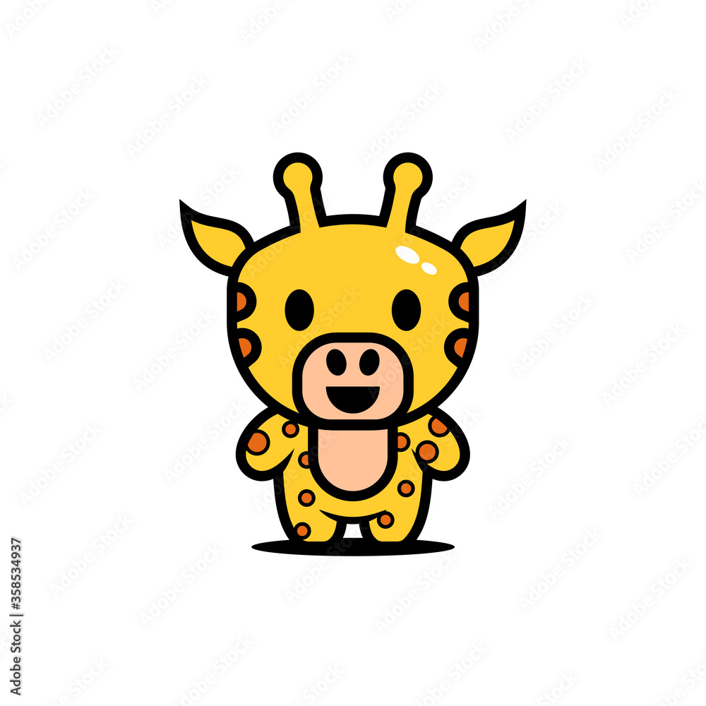 cute giraffe character vector cute giraffe character vector