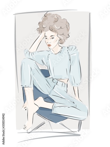 woman fashion sketch