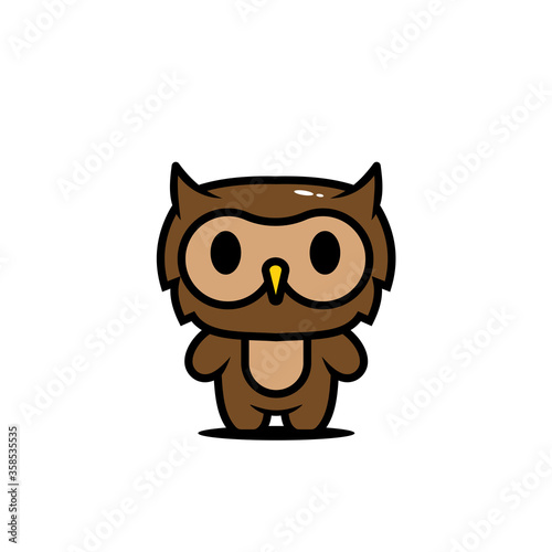 cute owl character vector