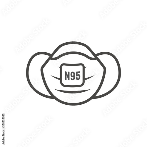 N95 facemask ppe face mask icon set - respiratory face masks