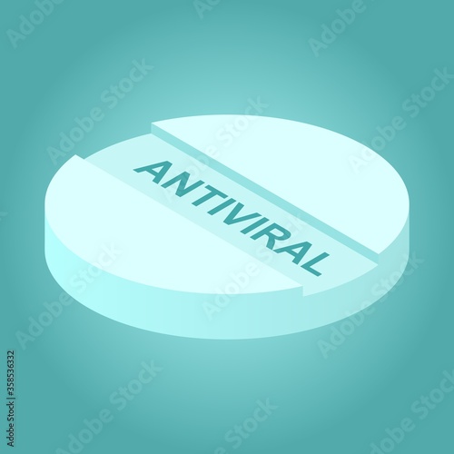 Image of an antiviral tablet. Vector image, eps 10