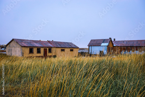 San Gregorio, Chile - March 10. 2020: Abandoned Buidings on the way to Fire Land photo