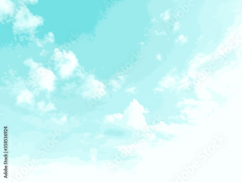 Abstract light blue cloudy sky background. Vector illustration.