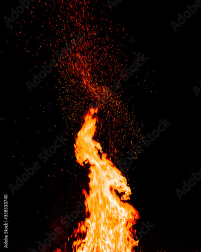 fire in the night photo