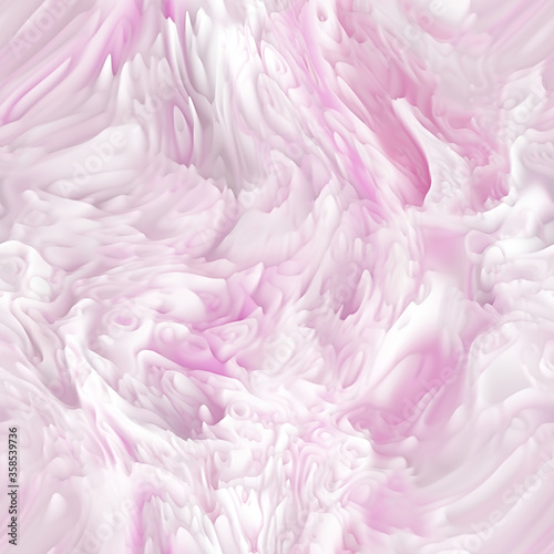 Fototapeta Naklejka Na Ścianę i Meble -  Light pink abstract seamless pattern. Organic gradient surreal background. Fluid shapes. Melting wax.