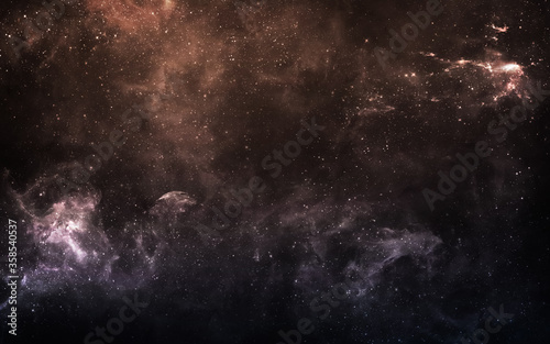 Cosmic art of nebula. Science 3D illustration of space. Elements furnished by Nasa
