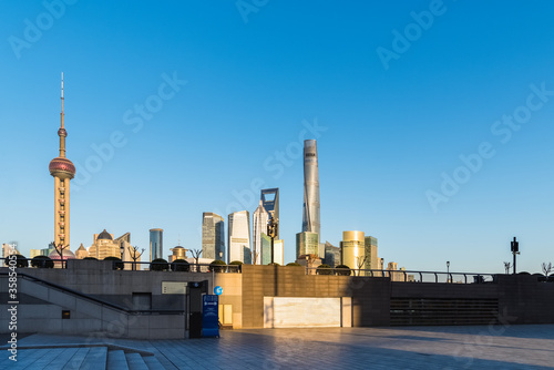 Photography shanghai cityscape at dusk