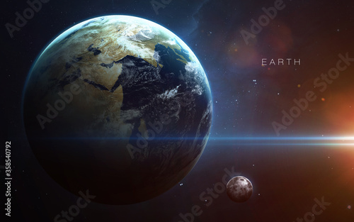 Obraz na płótnie Earth - High resolution 3D. Science 3D illustration of space. Elements furnished by Nasa w salonie