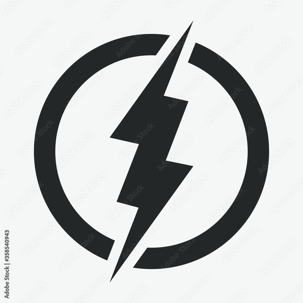 Power Icon, Lightning Power Icon Power Icon, Lightning Power Icon