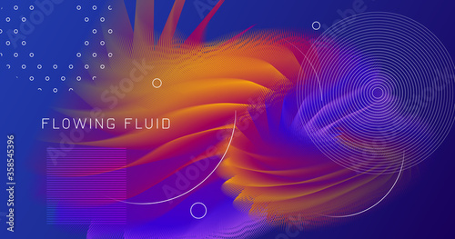 Colorful Flow 3d Liquid Shapes. Color Bright 