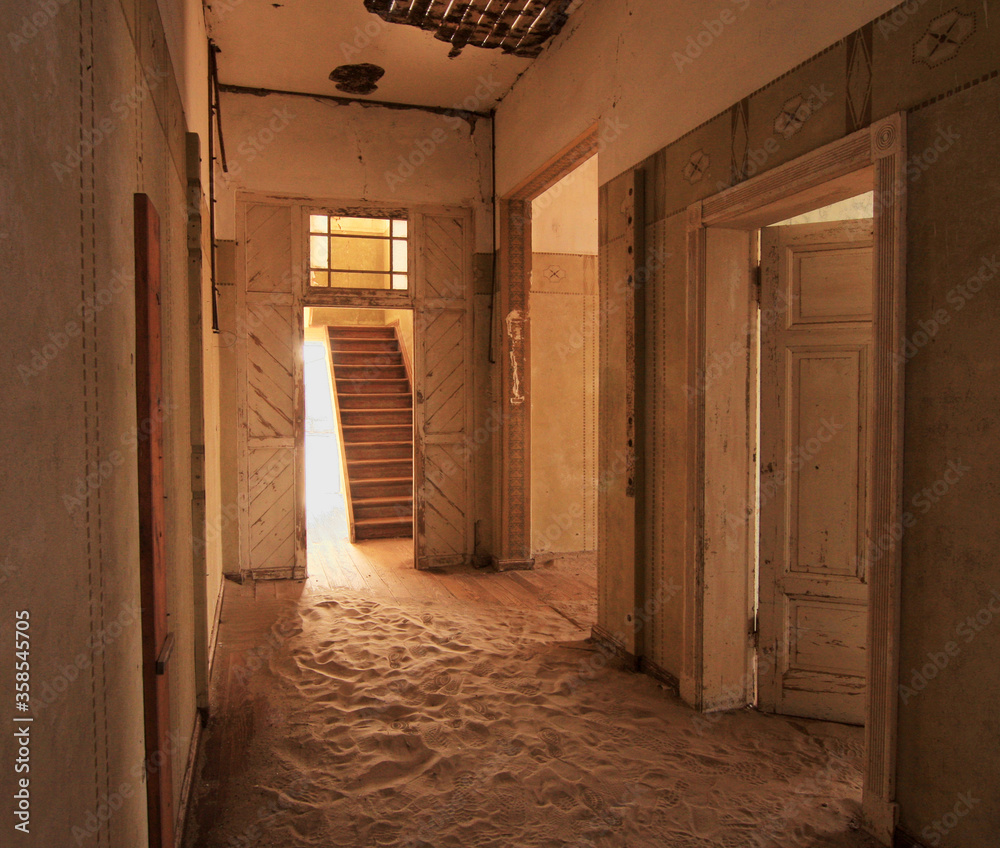 Abandoned house in Kolmanskop, a ghost town in Namibia