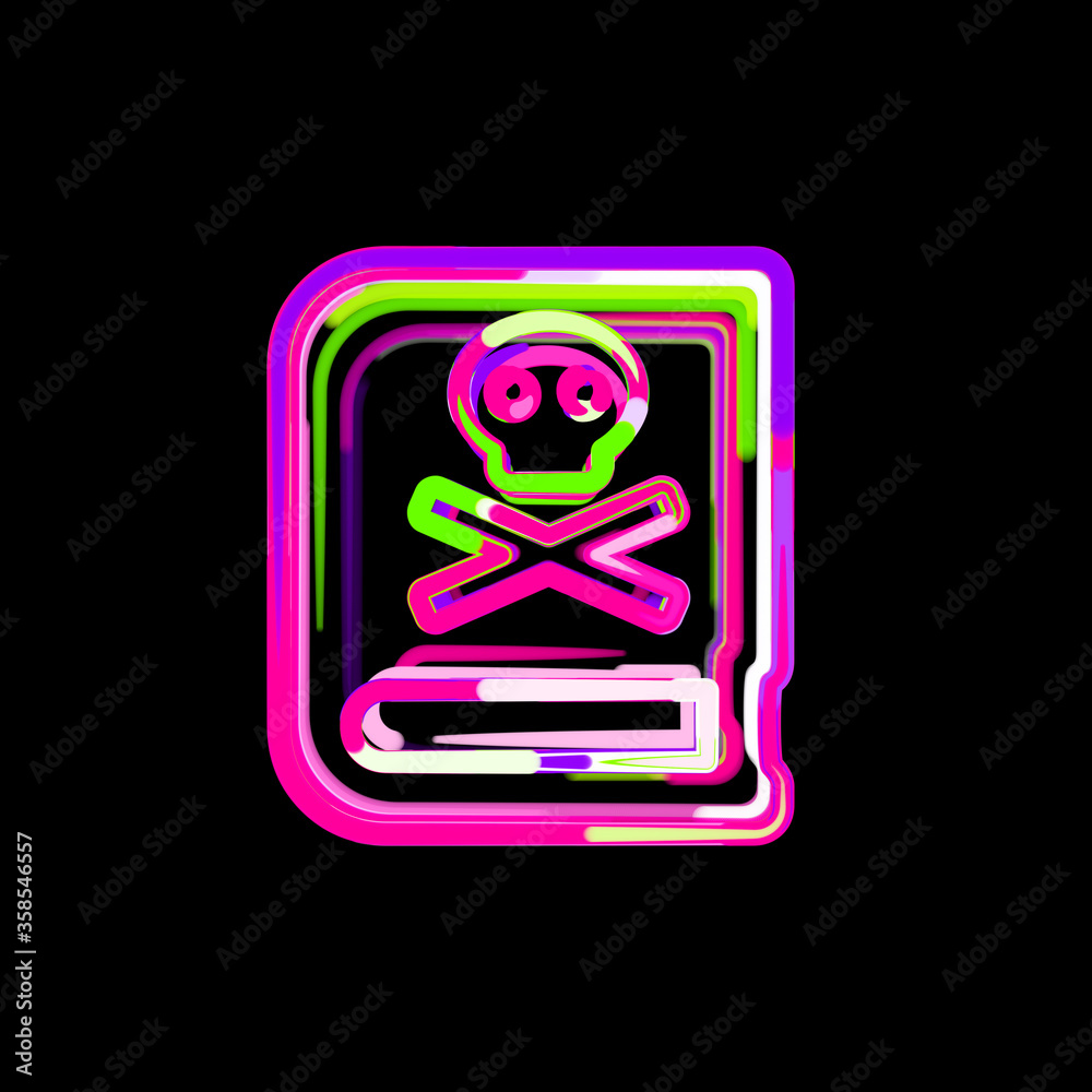 Symbol book dead from multi-colored circles and stripes. UFO Green, Purple, Pink Symbol book dead from multi-colored circles and stripes. UFO Green, Purple, Pink