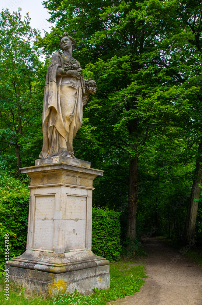 Ancient statue in the city park Renaissance Era, Potsdam, Germany