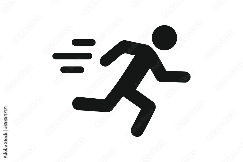 man fast run icon, rush icon vector illustration