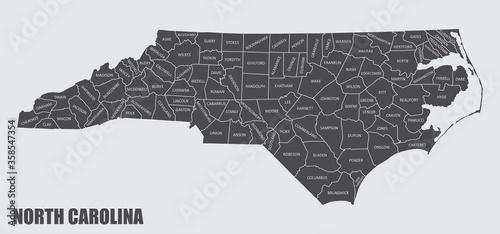 North Carolina County Map photo