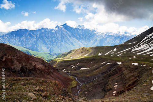 Caucasus Mountains near Kasbegi, Georgia photo