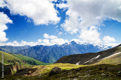 Caucasus Mountains near Kasbegi, Georgia photo