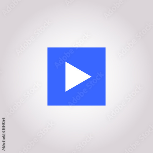 Video movie play, playback button icon vector illustration. green color.