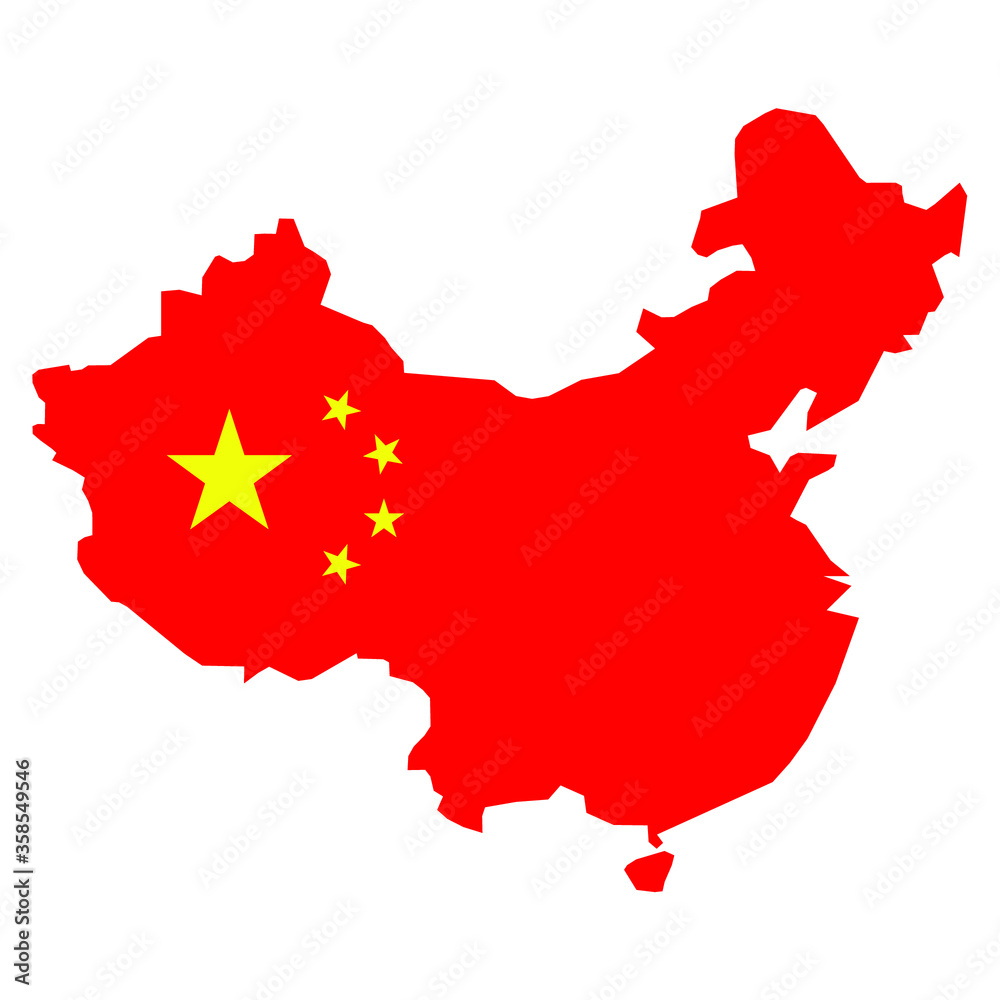 Fototapeta premium china map with flag