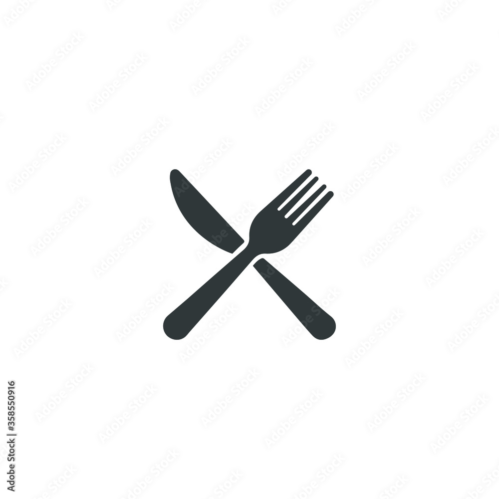 Cutlery and Kitchen Set Icon Design Template Cutlery and Kitchen Set Icon Design Template