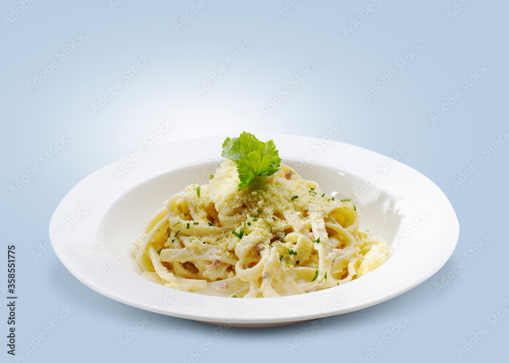 Delicious Fettucine Pasta. Spaghetti With Parmesan