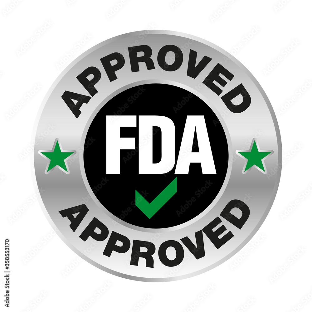 U.S. Food and Drug Administration FDA approved vector stamp U.S. Food and Drug Administration FDA approved vector stamp