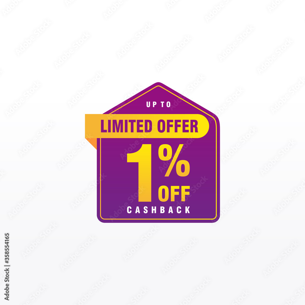 1 discount, Sales Vector badges for Labels, , Stickers, Banners, Tags, Web Stickers, New offer. Discount origami sign banner