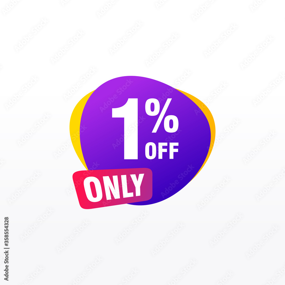 1 discount, Sales Vector badges for Labels, , Stickers, Banners, Tags, Web Stickers, New offer. Discount origami sign banner