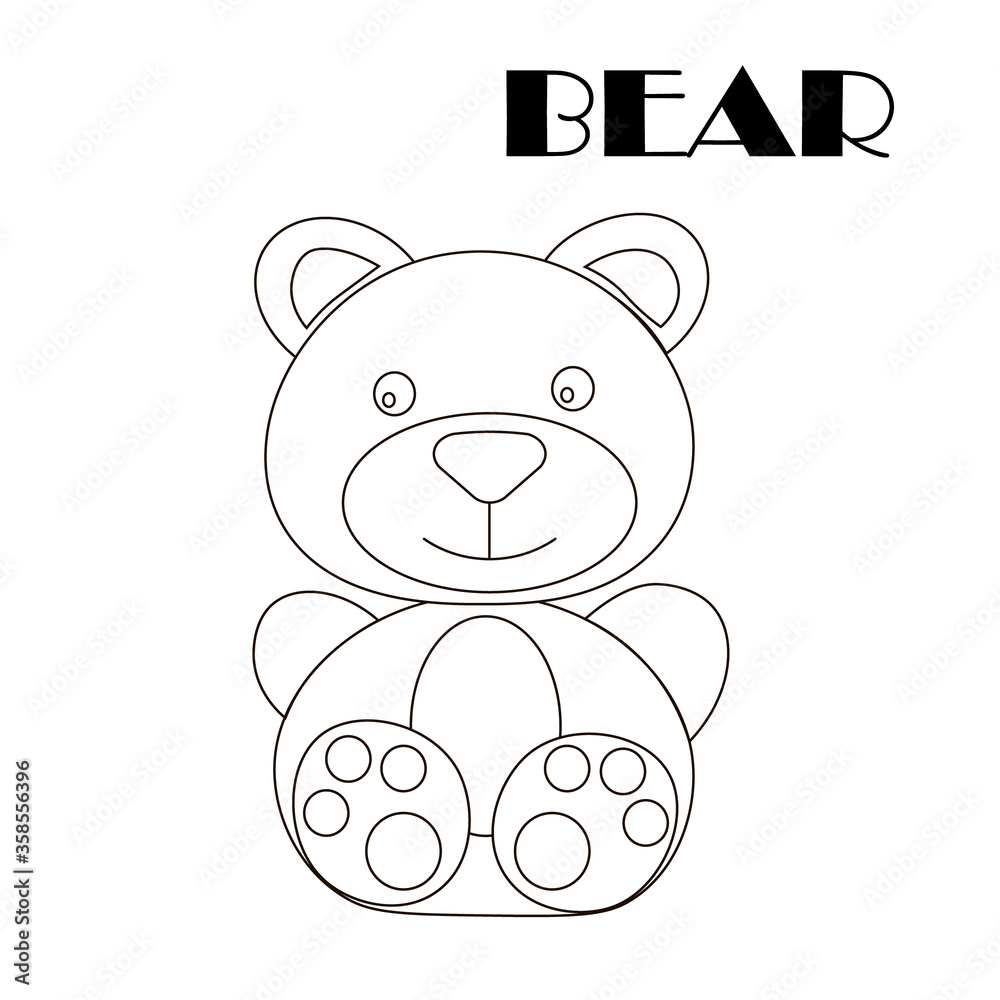 Fototapeta premium Bear - coloring for children. Vector illustration outline drawing.