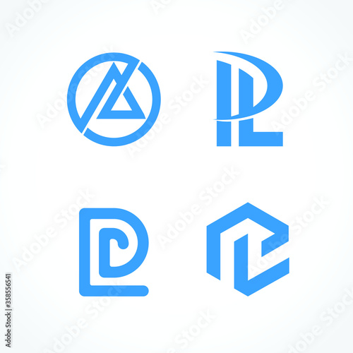 logo initial letter pl or lp