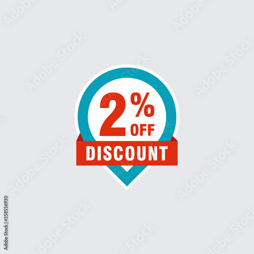 2 discount, Sales Vector badges for Labels, , Stickers, Banners, Tags, Web Stickers, New offer. Discount origami sign banner