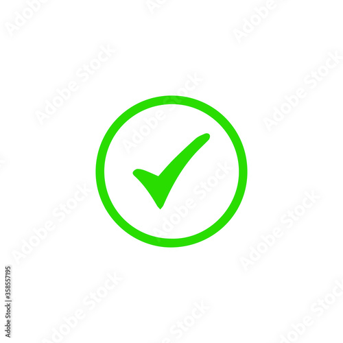 Free Download Green check mark icon. Tick symbol in green color, vector illustration. - GFXLoad