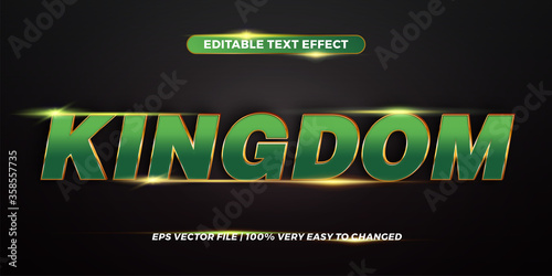 Editable text effect - Kingdom Green Gold color text styles mockup concept