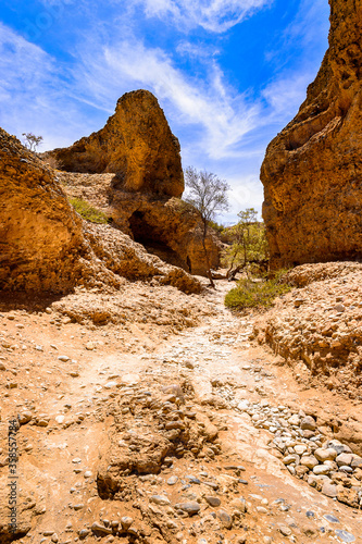 It's Sesriem Canyon, a natural canyon carved by the Tsauchab rivier in the sedimentary rock, Namibia photo