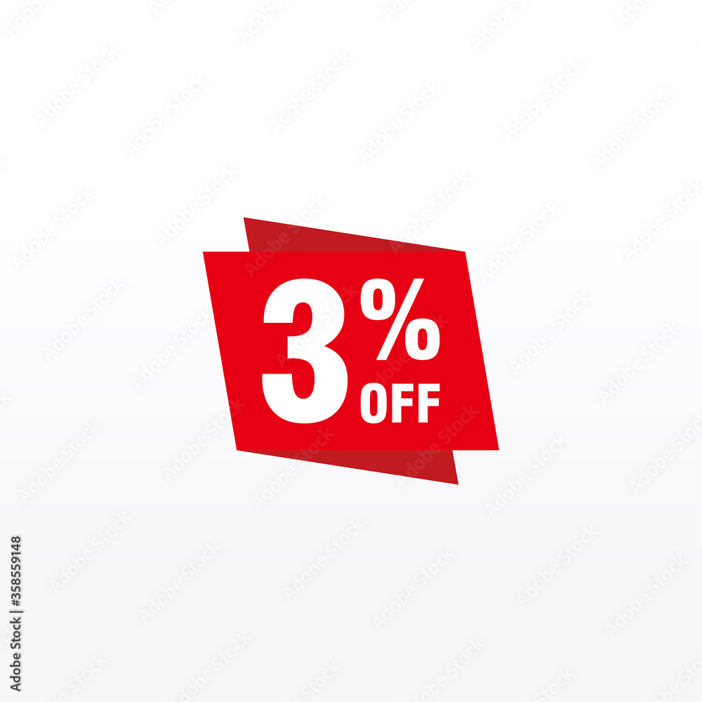 3 discount, Sales Vector badges for Labels, , Stickers, Banners, Tags, Web Stickers, New offer. Discount origami sign banner