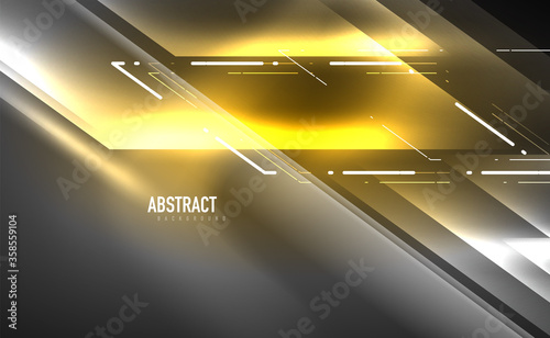 Dynamic neon shiny abstract background. Trendy abstract layout template for business or technology presentation, internet poster or web brochure cover, wallpaper